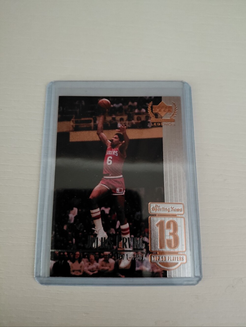 Upper Deck Julius Erving Basketball Collector Card - Red